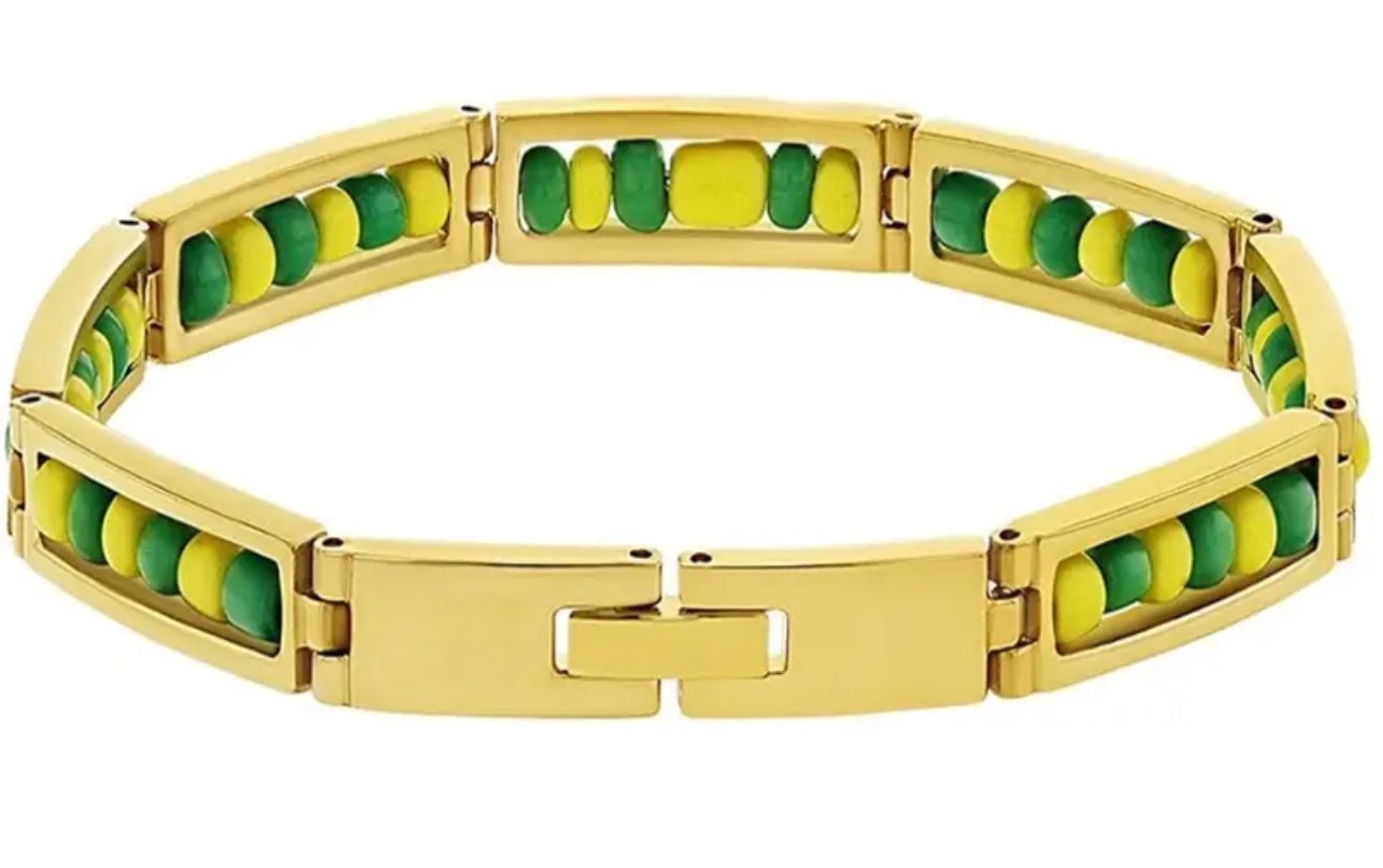 ELEGANTE PULSERA DE ORULA EN COLOR ORO, UNISEX AJUSTABLE DE 14 A 21 CM.